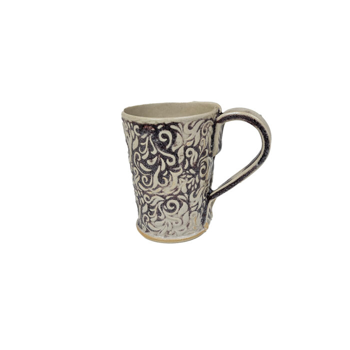 Kubek biało-bordowy - obrazek 1